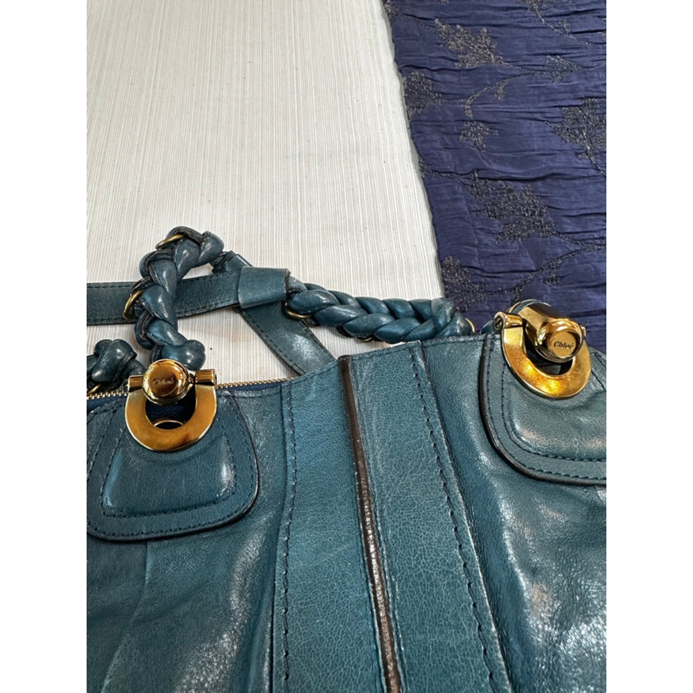 Chloé Blue Leather Heloise Shoulder Bag - Picture 12 of 16